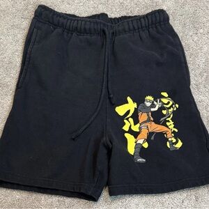 Naruto Shippuden Ripple Junction Black Fleece Shorts Men’s Size Small